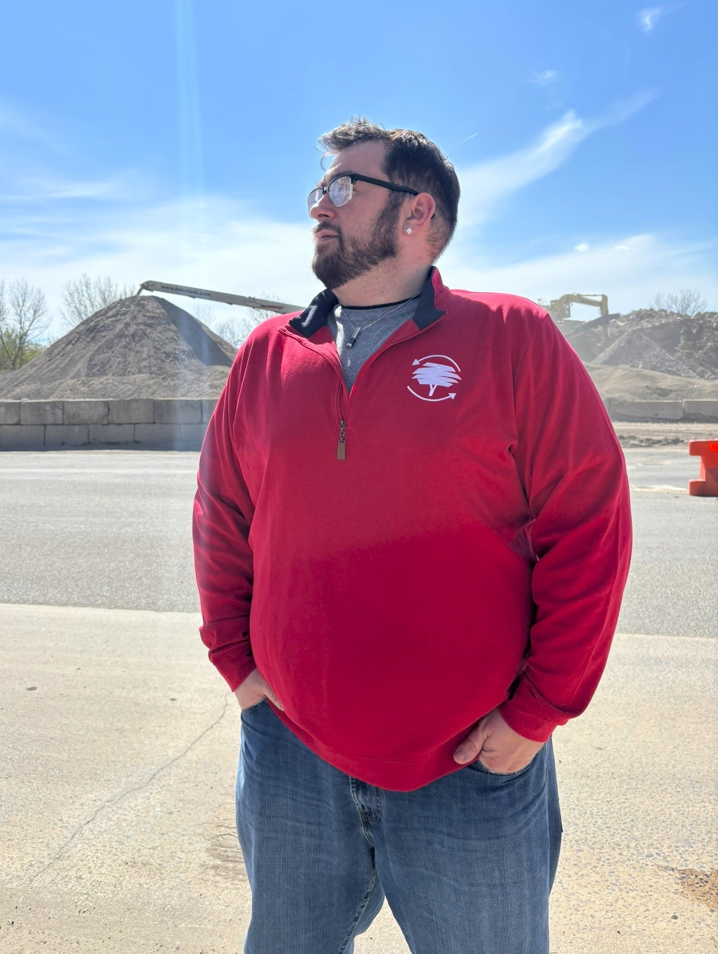 Red Quarter Zip Pullover