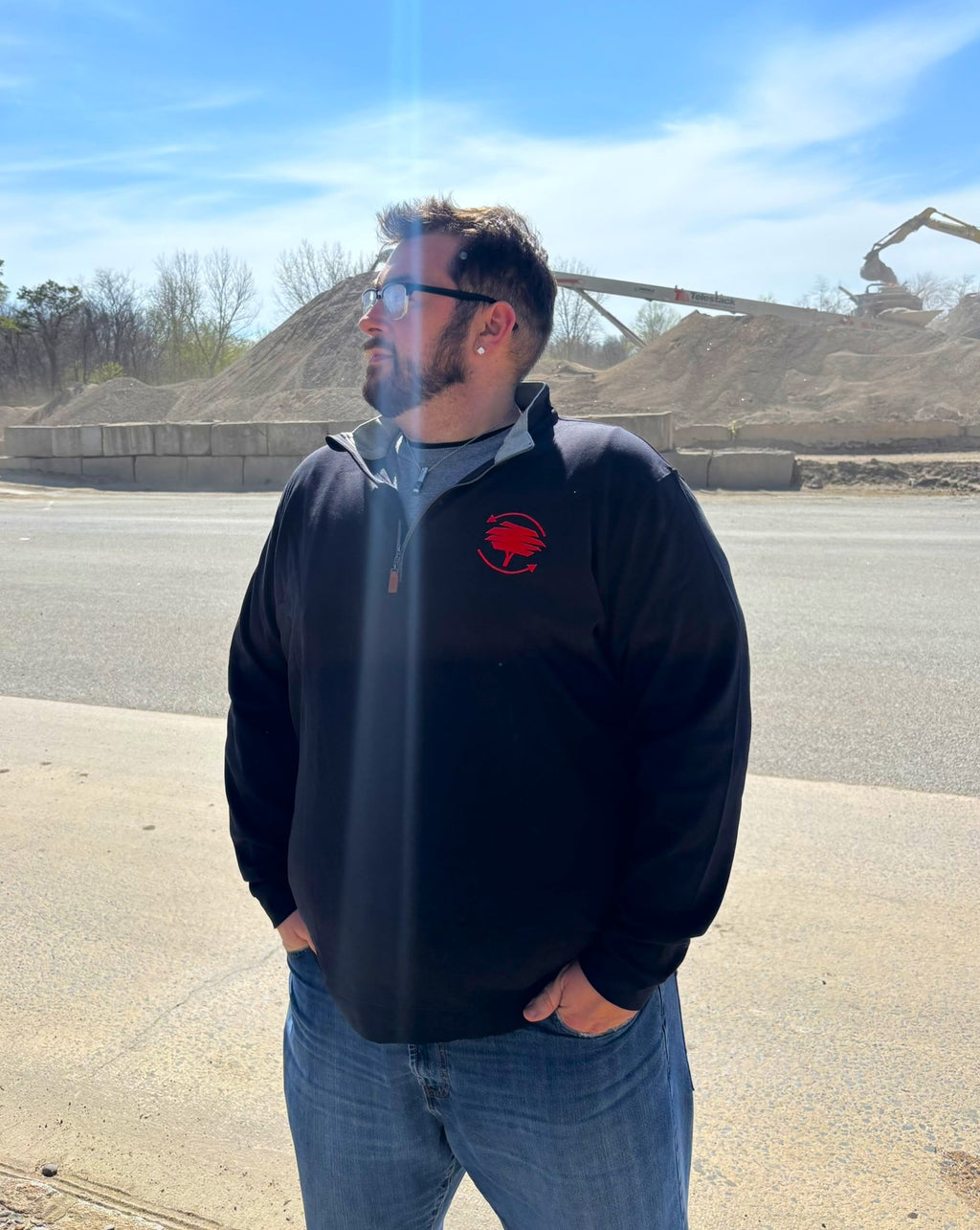 Black Quarter Zip Pullover